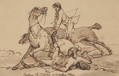 Providence – Ochrana opilých mužů od Thomas Rowlandson
