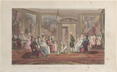 Quae Genus pořádá velkolepou párty, z historie Johnnyho Quae Genuse, The Li..., 1. února 1822. od Thomas Rowlandson