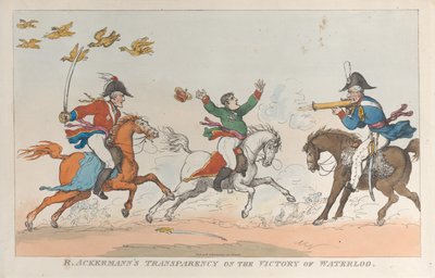 Transparentnost R. Ackermanna o vítězství u Waterloo, 1. června 1815, 1. června 1815. od Thomas Rowlandson