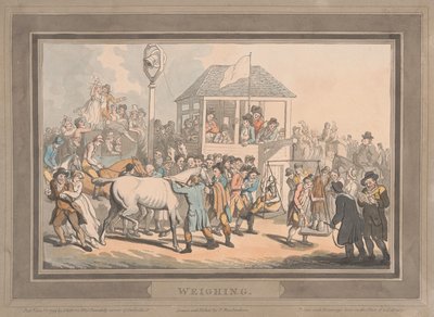 Závody [sada šesti]:  2. Vážení od Thomas Rowlandson
