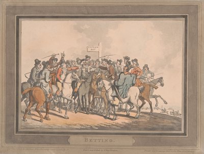 Závody [sada šesti]:  6. Sázky od Thomas Rowlandson
