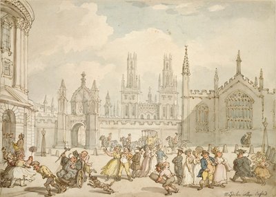 Radcliffe Square, Oxford, počátek 19. století od Thomas Rowlandson