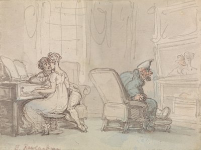 Úvahy, aneb Hodina hudby od Thomas Rowlandson