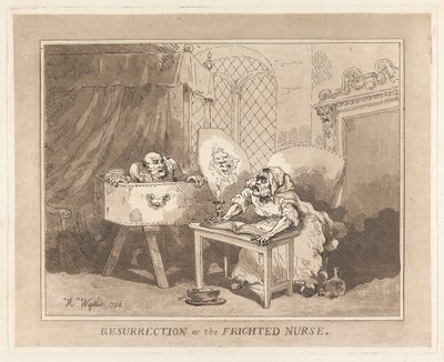 Vzkříšení aneb Vyděšená zdravotní sestra od Thomas Rowlandson