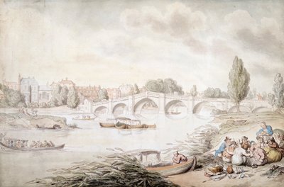 Richmond Bridge, Londýn, 1780-1820 od Thomas Rowlandson
