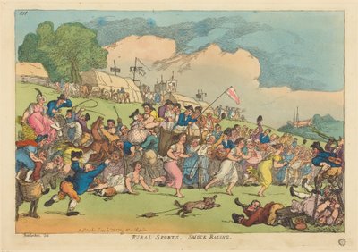 Venkovské sporty. Závody v pláštích od Thomas Rowlandson