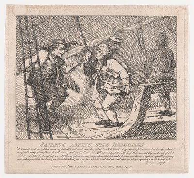 Plachtění mezi Hebridy Malebné krásy Boswellu, část druhá, červenec, 10. června 1786. od Thomas Rowlandson