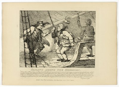 Plavba mezi Hebridy, z Boswellovy Cesty po Hebridech od Thomas Rowlandson