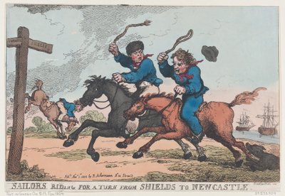 Sailors Riding for A Turn from Shields to Newcastle, 1 November 1804, 1, November 1804. od Thomas Rowlandson