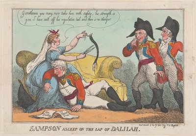 Sampson spí na klíně Dalilah, 19. března 1809, 19. března 1809. od Thomas Rowlandson