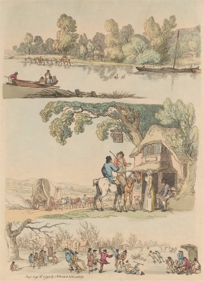 Sada šestnácti: Obrysy postav a krajiny od Thomas Rowlandson
