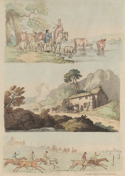 Sada šestnácti: Obrysy postav a krajiny od Thomas Rowlandson