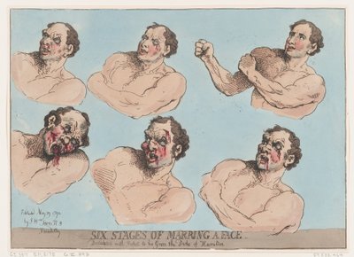 Šest fází Marring a Face, 29. května 1792, 29. května 1792. od Thomas Rowlandson