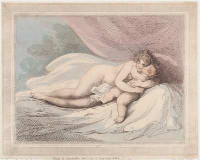 Spící Venuše mazlí dítě, 1. ledna 1799, 1. ledna 1799. od Thomas Rowlandson