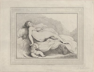 Spící Venuše a láska, 1799., 1799. od Thomas Rowlandson