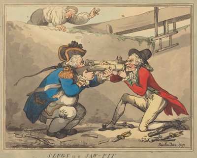 Slimáci na pile od Thomas Rowlandson