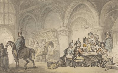 Vojáci se baví v hospodě od Thomas Rowlandson