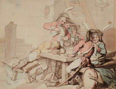 Vojáci kolotoč ve sklepě od Thomas Rowlandson