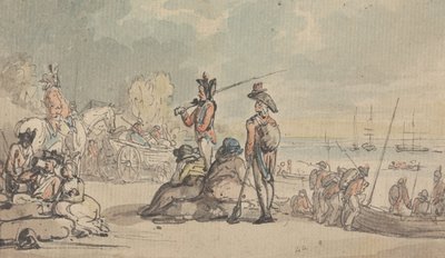 Vojáci nastupují na palubu od Thomas Rowlandson