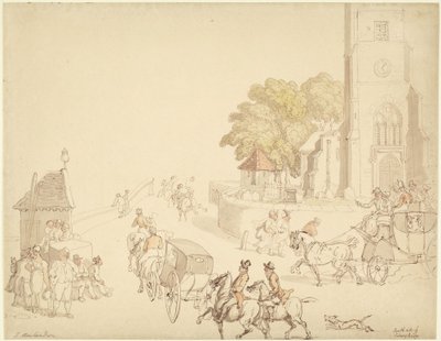 Jižní strana Putney Bridge od Thomas Rowlandson