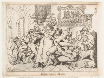 Síň sportovců, aneb Odpočinek lovců lišek od Thomas Rowlandson