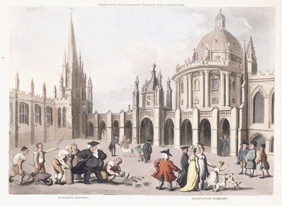 Kostel Panny Marie a Radcliviánská knihovna, 1809-1811 od Thomas Rowlandson