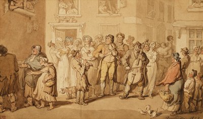 Pouliční hudebníci, 1823 od Thomas Rowlandson