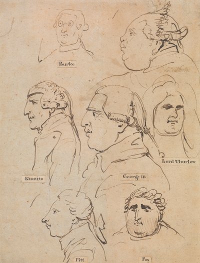 Studie Jiřího III. a státníků od Thomas Rowlandson