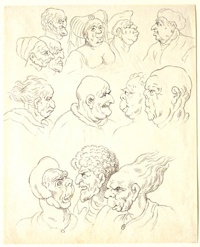 Studie groteskních hlav od Thomas Rowlandson