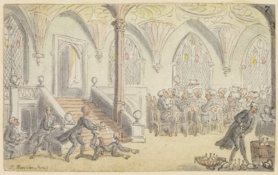 Studium pro Dr. Syntax Entertained na vysoké škole od Thomas Rowlandson