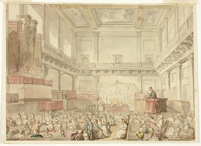Studie pro Royal Chapel, Whitehall, z Microcosm of London od Thomas Rowlandson