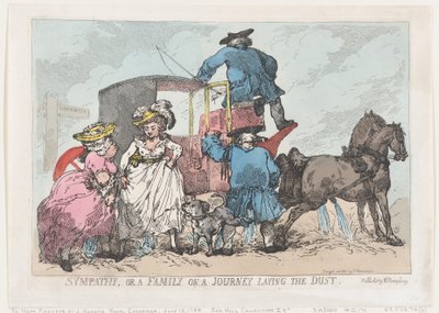 Sympatie aneb rodina na cestě pokládající prach, 12. července 1784, 12. července 1784. od Thomas Rowlandson