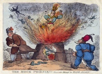 VYSTĚHOVANÝ FÉNIX! Nebo marný pokus ZNOVU VSTÁVAT od Thomas Rowlandson