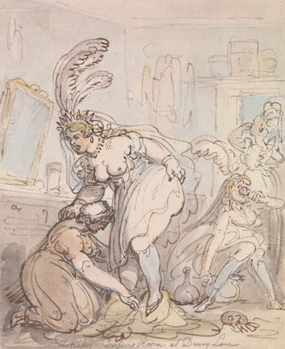 Šatna hereček v Drury Lane od Thomas Rowlandson