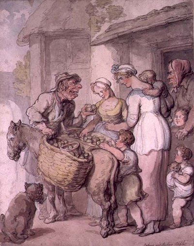 Prodejce jablek: Pečení a vaření jablek od Thomas Rowlandson