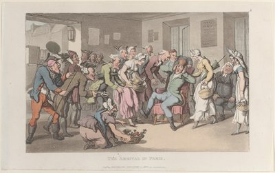 Příjezd do Paříže, z Journal of Sentimental Travels v jižních provinciích Fr..., 1820. od Thomas Rowlandson