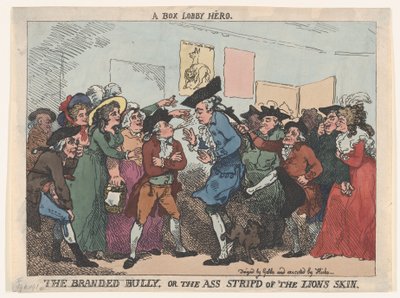 Značkový tyran aneb svlečený zadek ze lví kůže, 1786., 1786. od Thomas Rowlandson