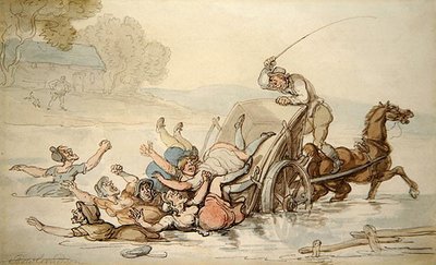 Carter and the Gypsies (pero, inkoust a akvarel na papíře) od Thomas Rowlandson