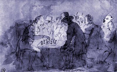 "Hráči šachu" od Thomas Rowlandson
