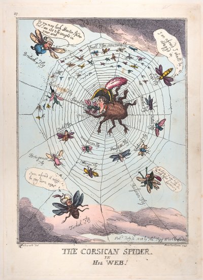 Korsický pavouk ve své síti!, 12. července 1808, 12. července 1808. od Thomas Rowlandson