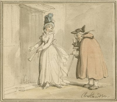 Kurtizána, kolem 1785-1800 od Thomas Rowlandson
