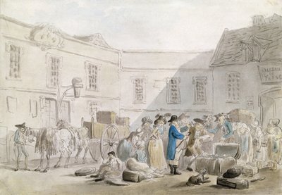 Celnice v Boulogne (wc s perem a šedým inkoustem přes tužku na papíře) od Thomas Rowlandson