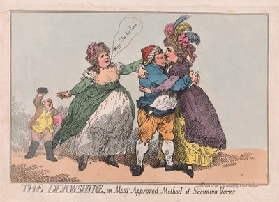 The Devonshire, nebo Most Approved Method of Sacuring Voles, pub. 1784 (ručně kolorovaná rytina) od Thomas Rowlandson