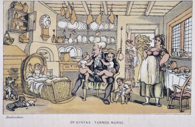 The Doctor Keeping Children - ve „“ třech turné doktora Syntaxe: při hledání malebné útěchy a manželky“ od Williama Combe, nemocného. Rowlandson od Thomas Rowlandson