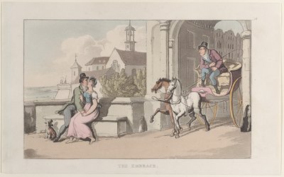 The Embrace, z Journal of Sentimental Travels v jižních provinciích Francie, ..., 1817-21. od Thomas Rowlandson