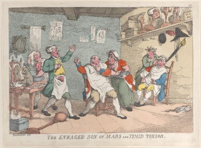 Rozzuřený syn Marsu a Timid Tonsor, 20. dubna 1811, 20. dubna 1811. od Thomas Rowlandson
