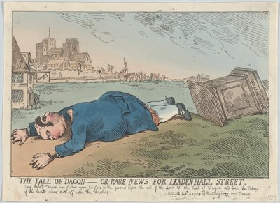 The Fall of Dagon - Or Rare News for Leadenhall Street, 4. ledna 1784., 4. ledna 1784. od Thomas Rowlandson