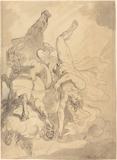 Pád Phaetonu od Thomas Rowlandson