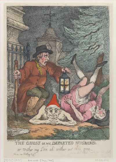 Duch mého zesnulého manžela aneb chřadne má láska ach chřadne jsi pryč, dubna..., 1. dubna 1808. od Thomas Rowlandson