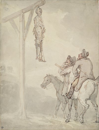 The Gibbet (pero a inkoust, akvarel a tužka na papíře) od Thomas Rowlandson